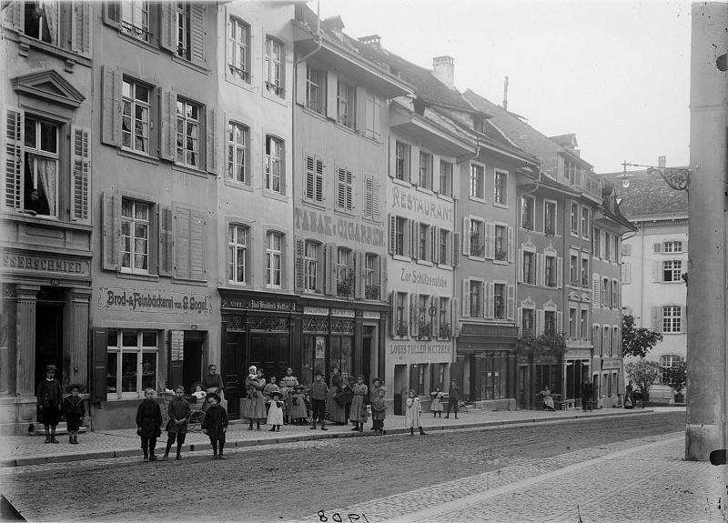 Ein nostalgisches Bild von 1908, die das Restaurant Sch&uuml;tzenstube zeigt